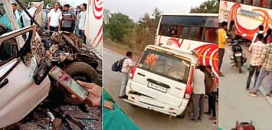 गड़चिराेली में बस-स्काॅर्पियाे की टक्कर में 6 की माैत, पांच गंभीर